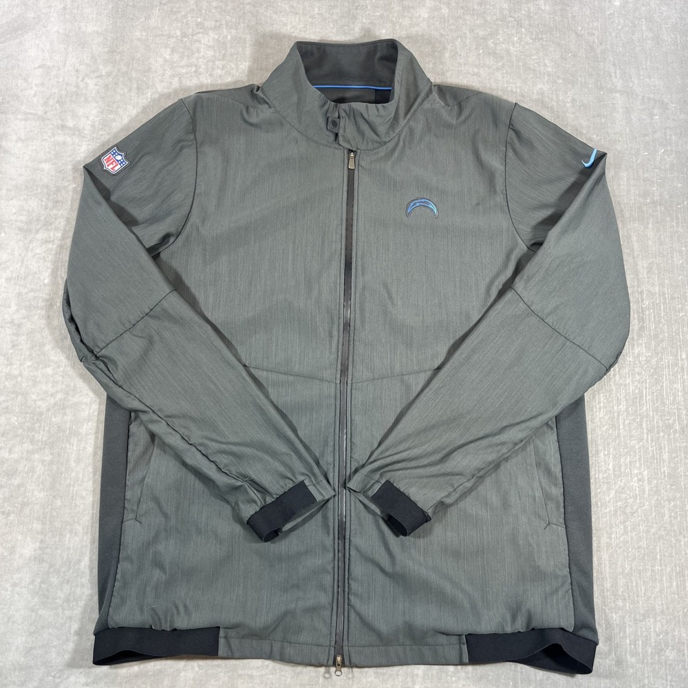 Nike Los Angeles Chargers NFL Men's XXLT Gray Full Zip Jacket NFL Shield‎ Logo